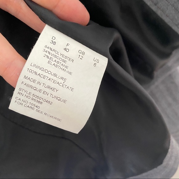 Olsen Europe gray zip up jacket blazer size 6 stripped career vest - Picture 11 of 12